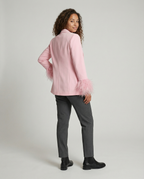 Elegant Women's Blazer with Eye-Catching Feather Sleeves