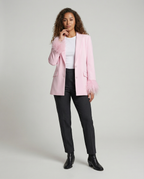 Elegant Women's Blazer with Eye-Catching Feather Sleeves