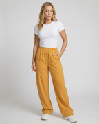 Women's Wide-Cut Cargo Pants with Practical Pockets