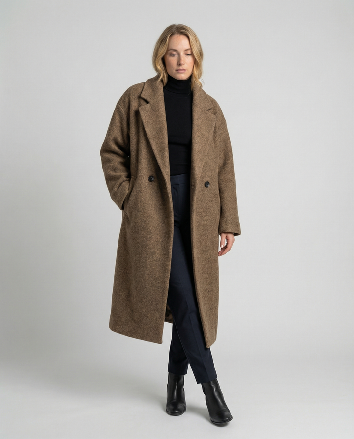 Oversized Wool Coat Women Elegant