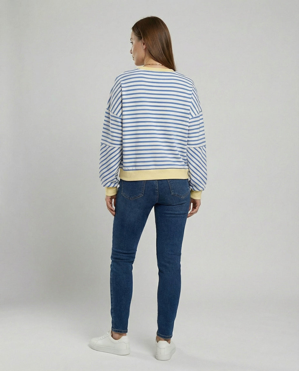 Women's Striped Boxy Sweatshirt