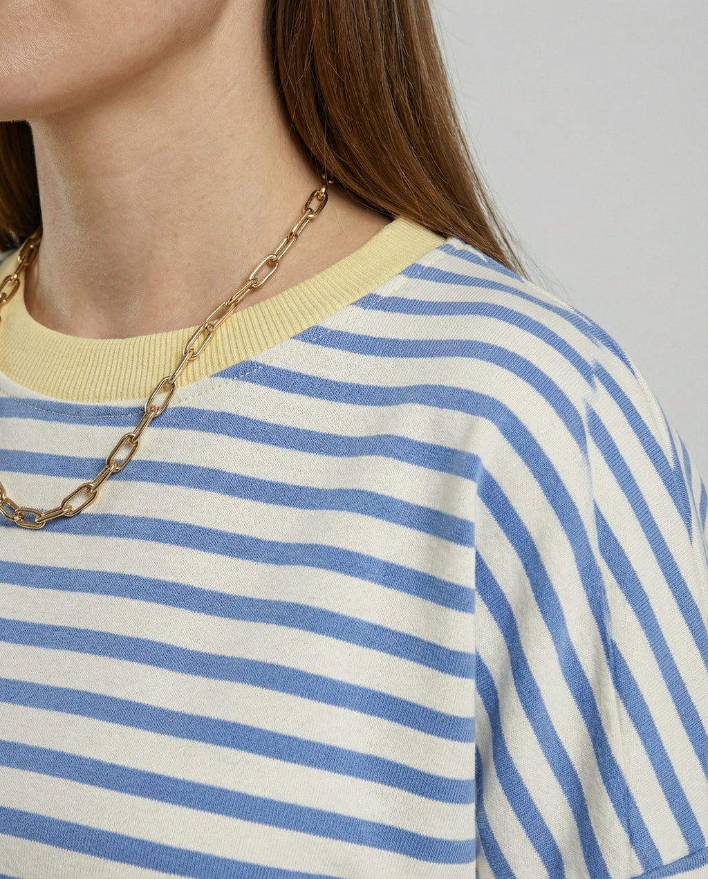 Women's Striped Boxy Sweatshirt