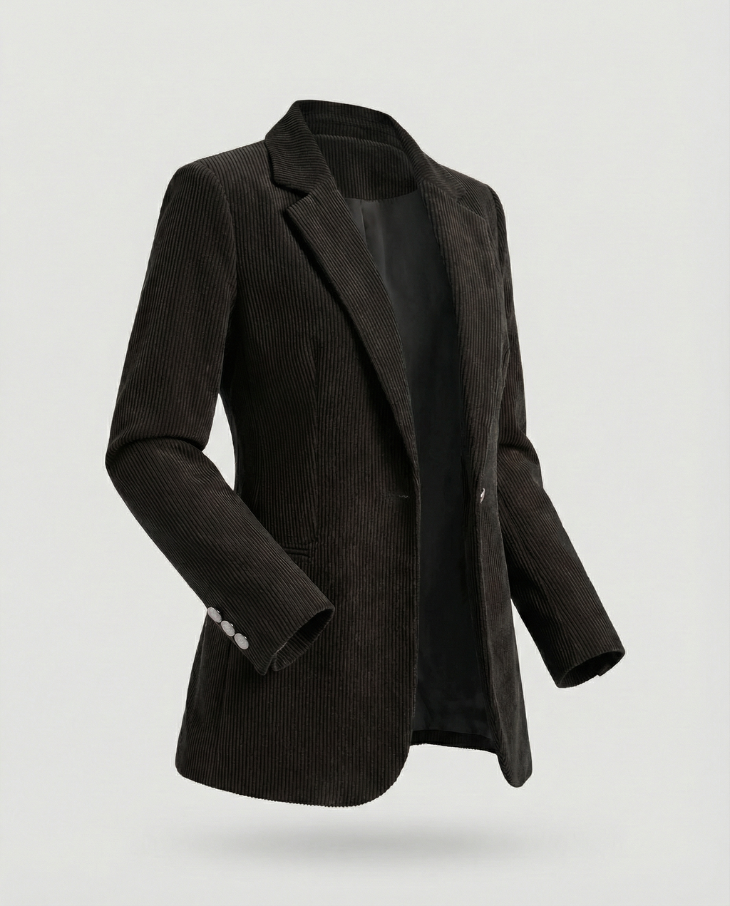 Women's Corduroy Blazer with Lapel Collar