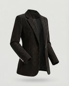 Women's Corduroy Blazer with Lapel Collar