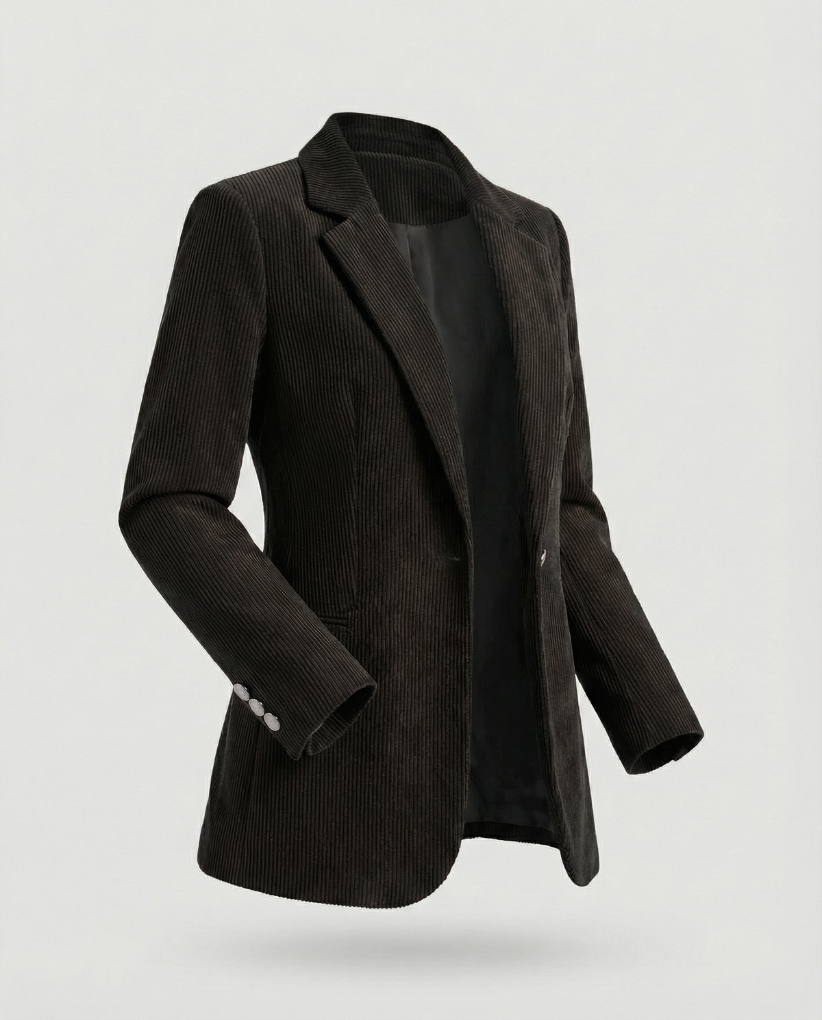 Women's Corduroy Blazer with Lapel Collar