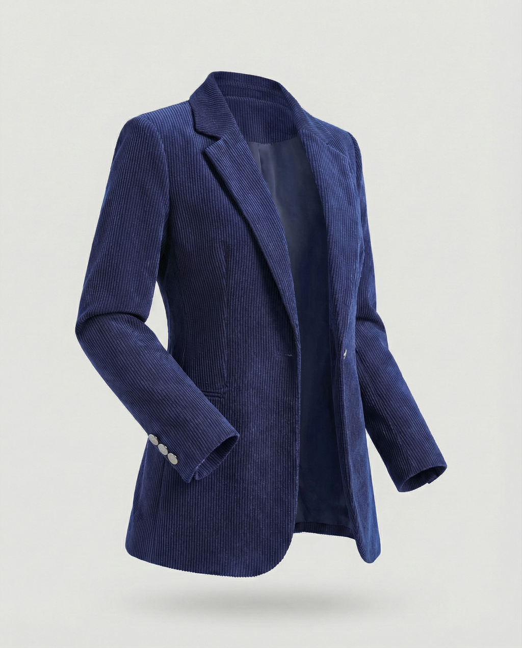 Women's Corduroy Blazer with Lapel Collar