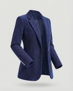 Women's Corduroy Blazer with Lapel Collar