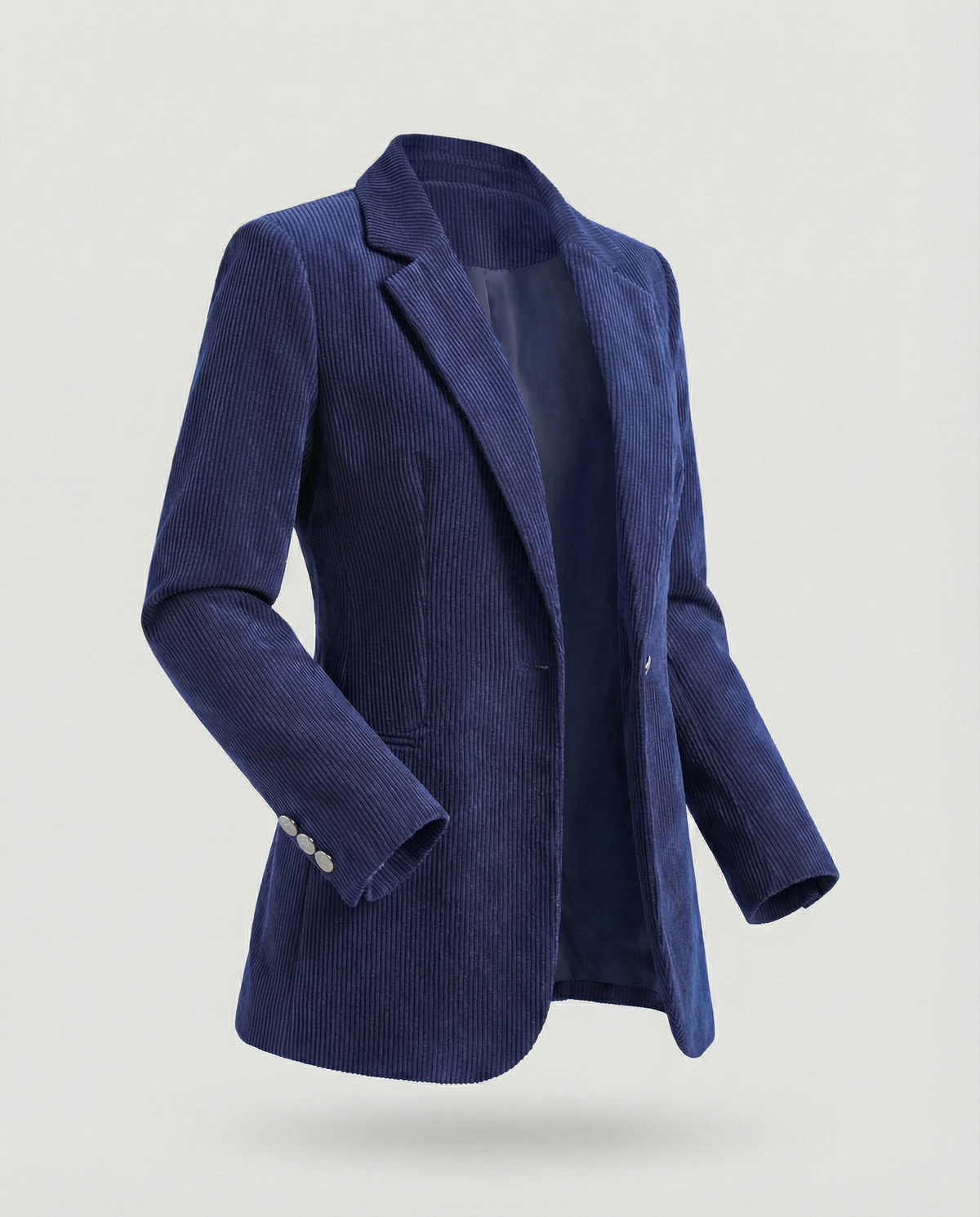 Women's Corduroy Blazer with Lapel Collar