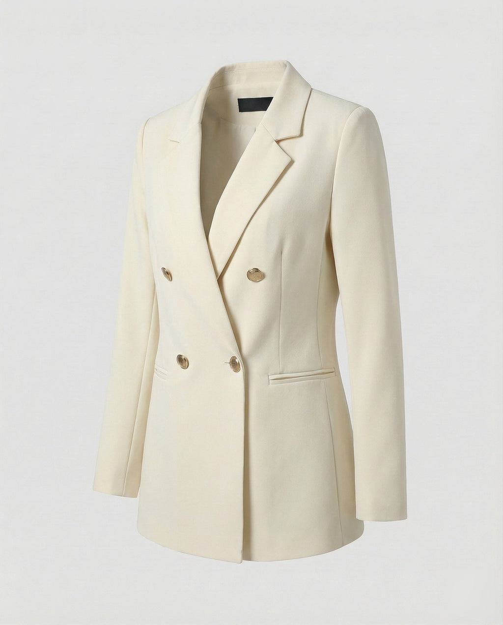 Double-Breasted Houndstooth Blazer Set with Gold Buttons
