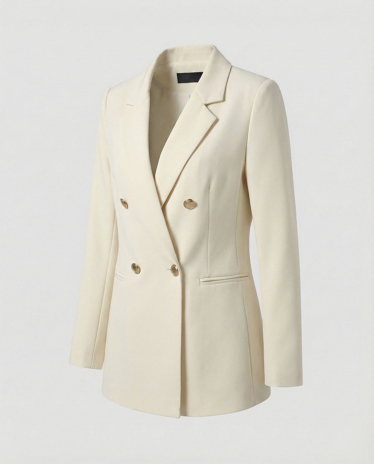 Double-Breasted Houndstooth Blazer Set with Gold Buttons