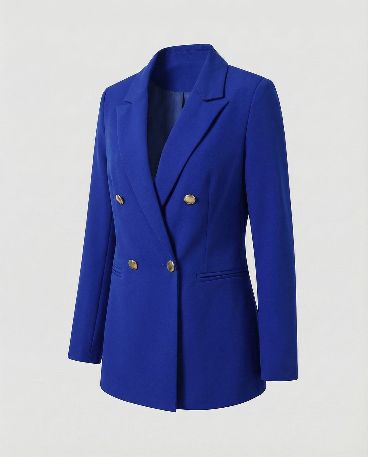 Double-Breasted Houndstooth Blazer Set with Gold Buttons