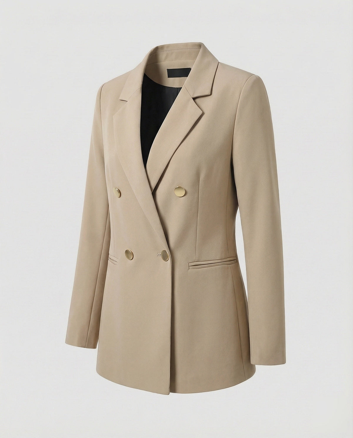 Double-Breasted Houndstooth Blazer Set with Gold Buttons