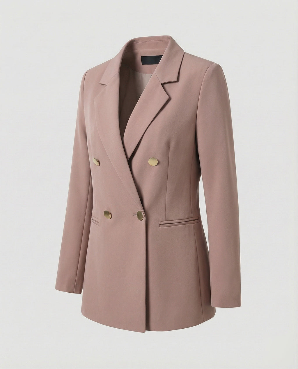 Double-Breasted Houndstooth Blazer Set with Gold Buttons