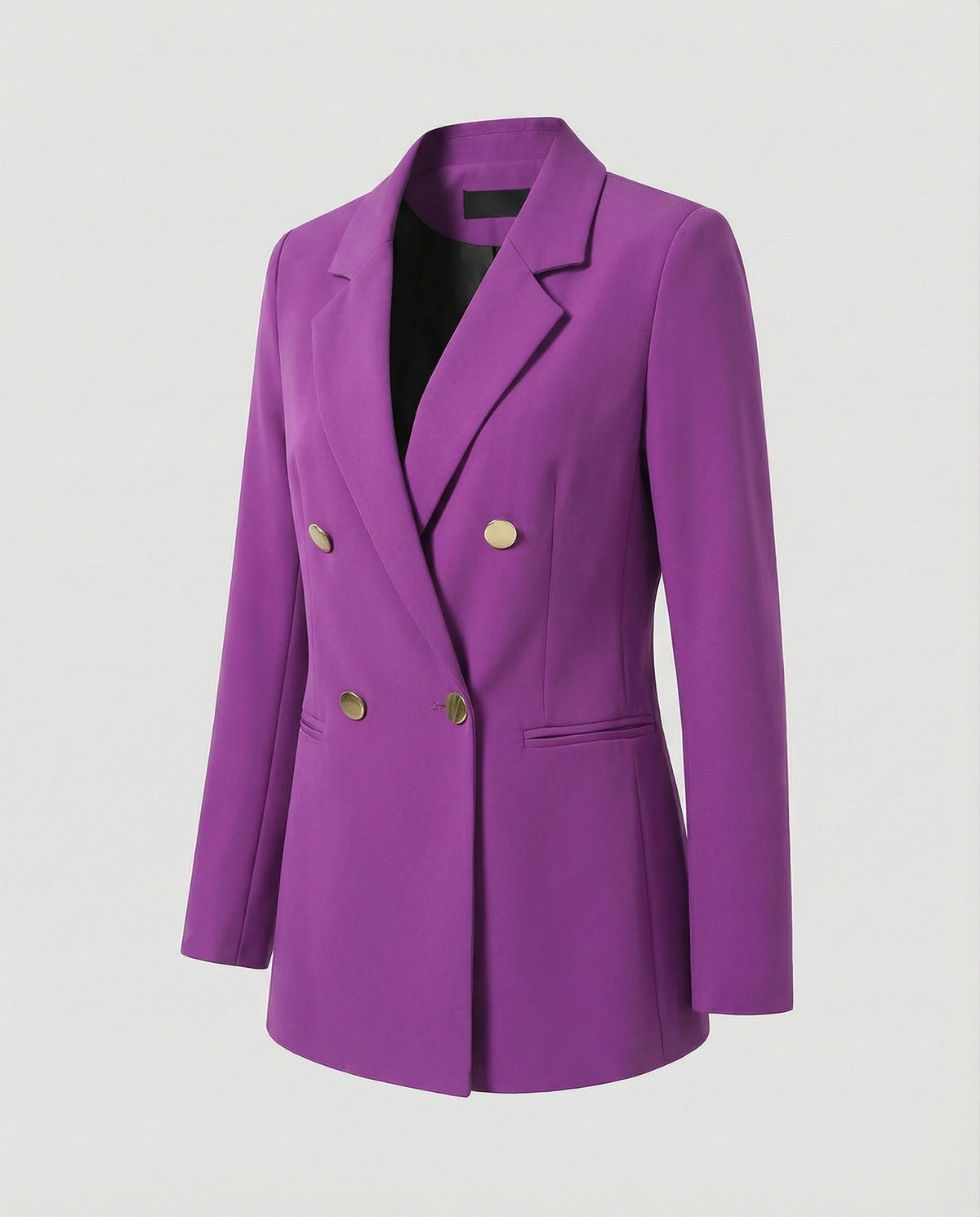 Double-Breasted Houndstooth Blazer Set with Gold Buttons