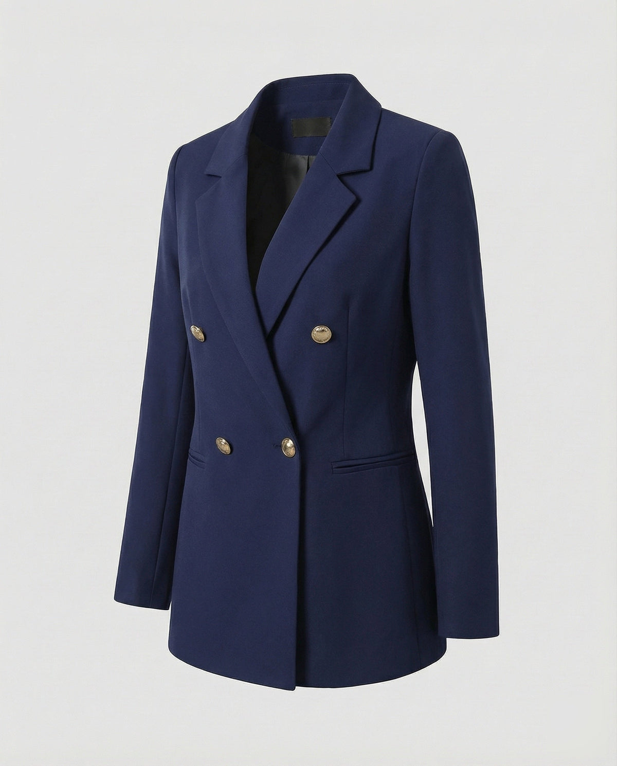 Double-Breasted Houndstooth Blazer Set with Gold Buttons