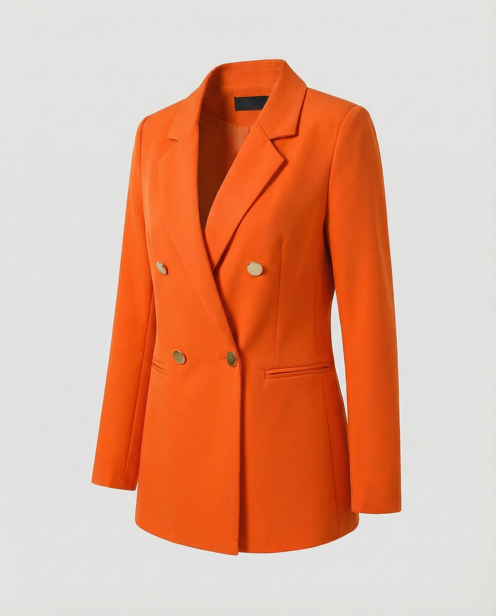 Double-Breasted Houndstooth Blazer Set with Gold Buttons