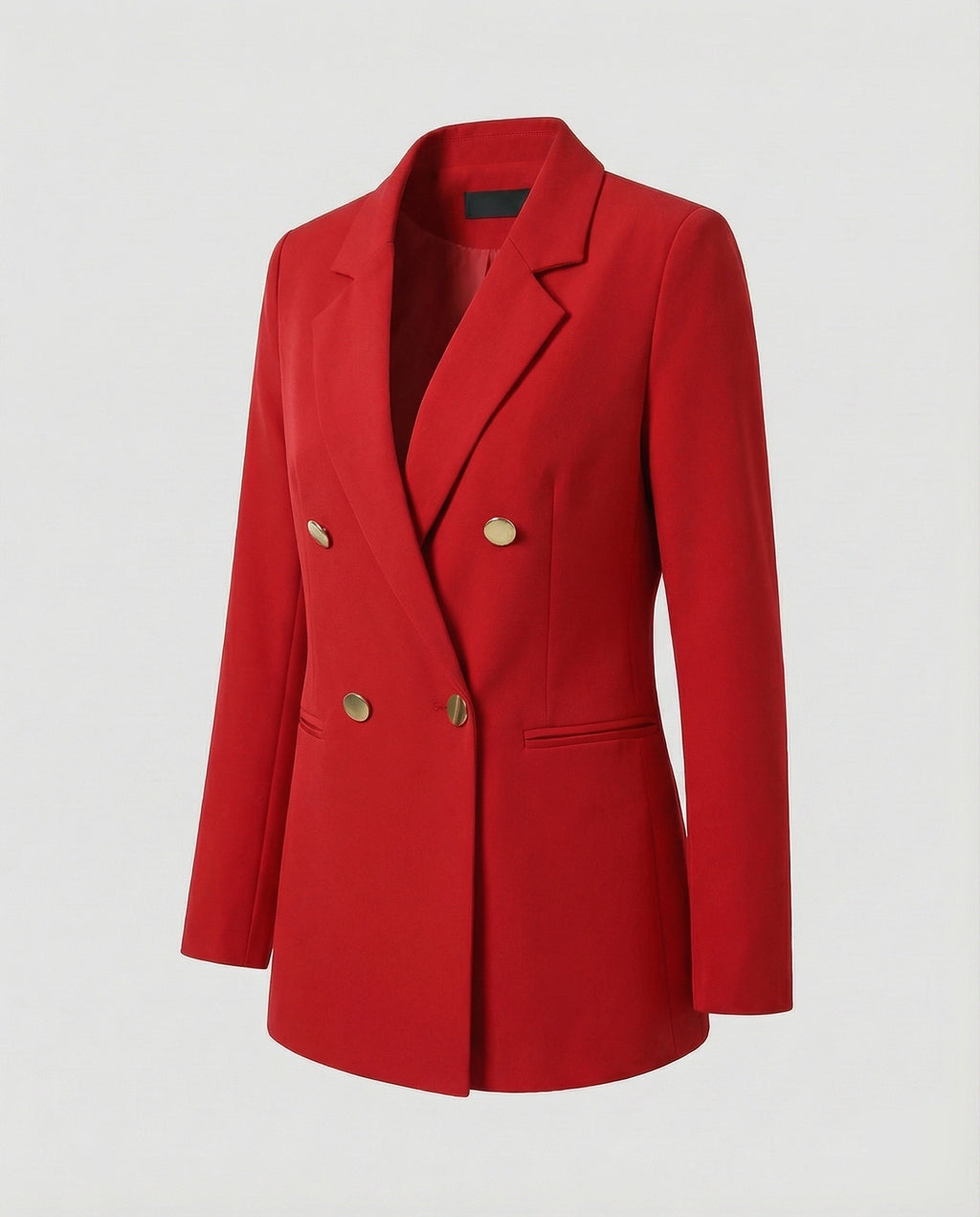 Double-Breasted Houndstooth Blazer Set with Gold Buttons