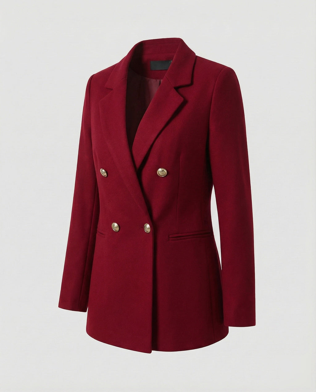 Double-Breasted Houndstooth Blazer Set with Gold Buttons