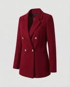 Double-Breasted Houndstooth Blazer Set with Gold Buttons