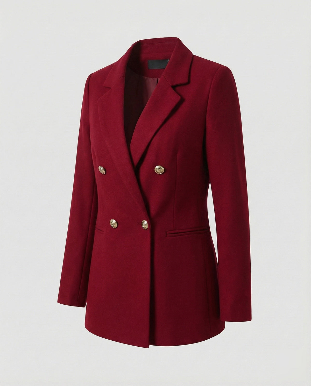 Double-Breasted Houndstooth Blazer Set with Gold Buttons
