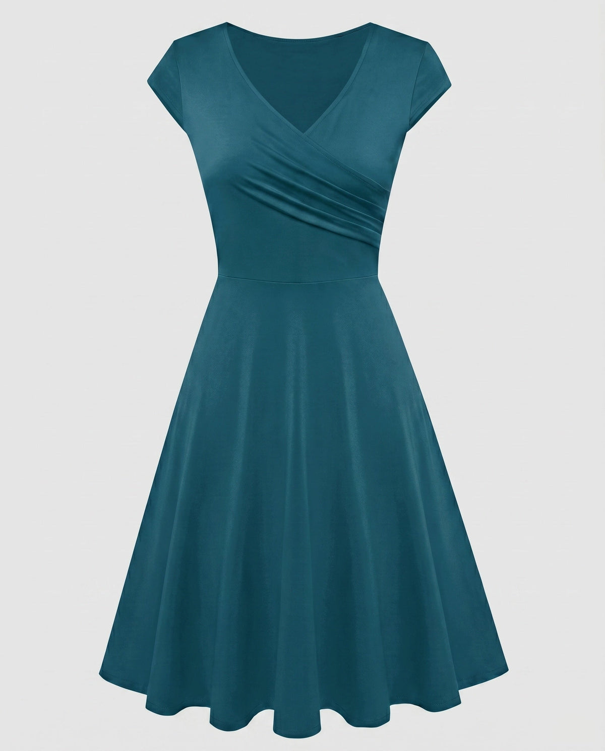 Women's A-Line Dress with Wrap Design and Pleats