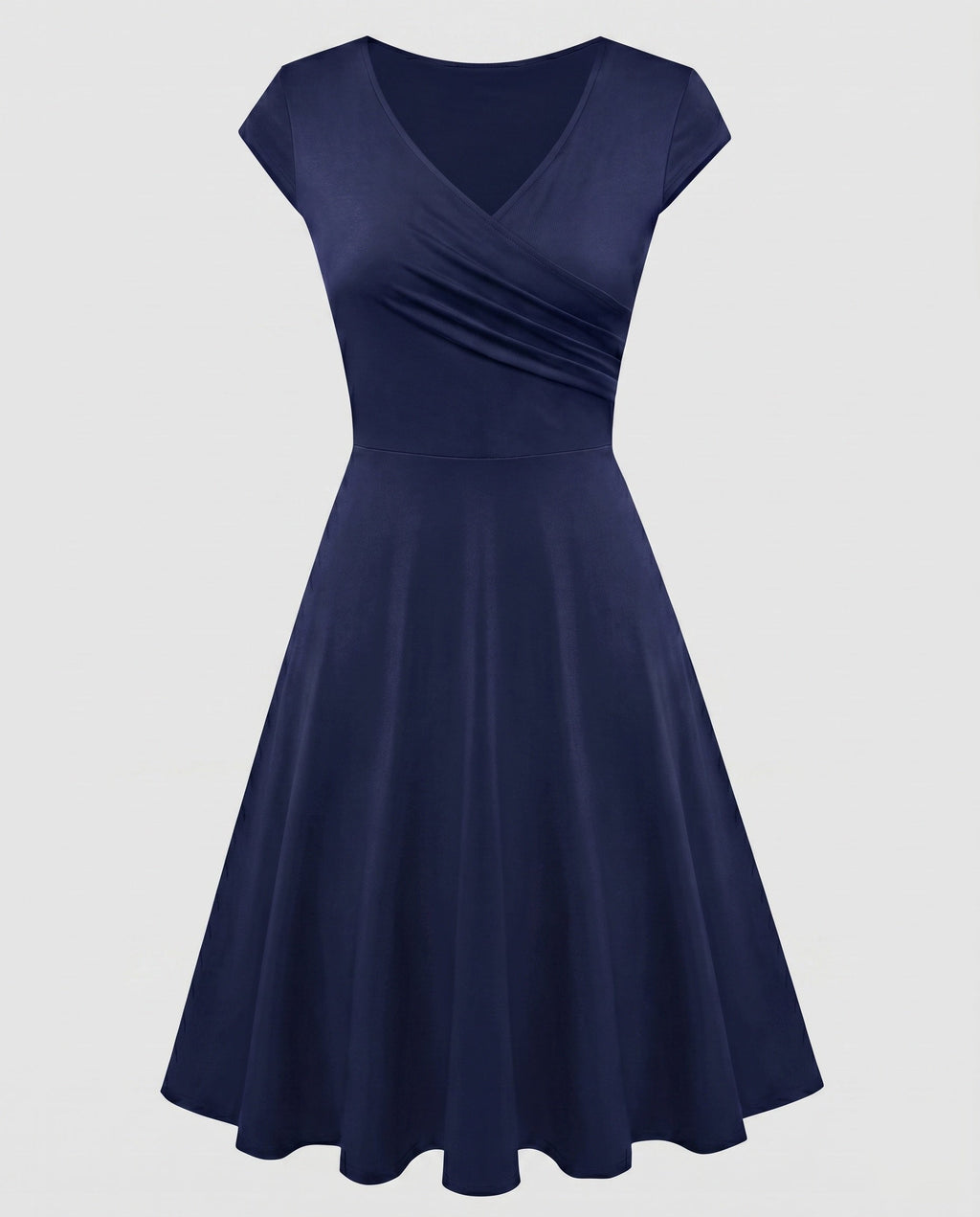 Women's A-Line Dress with Wrap Design and Pleats