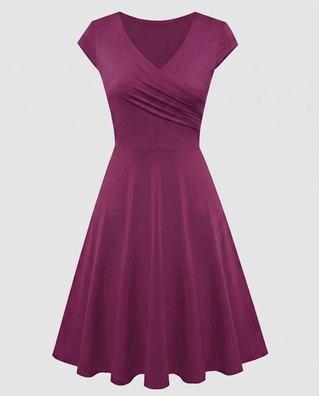 Women's A-Line Dress with Wrap Design and Pleats