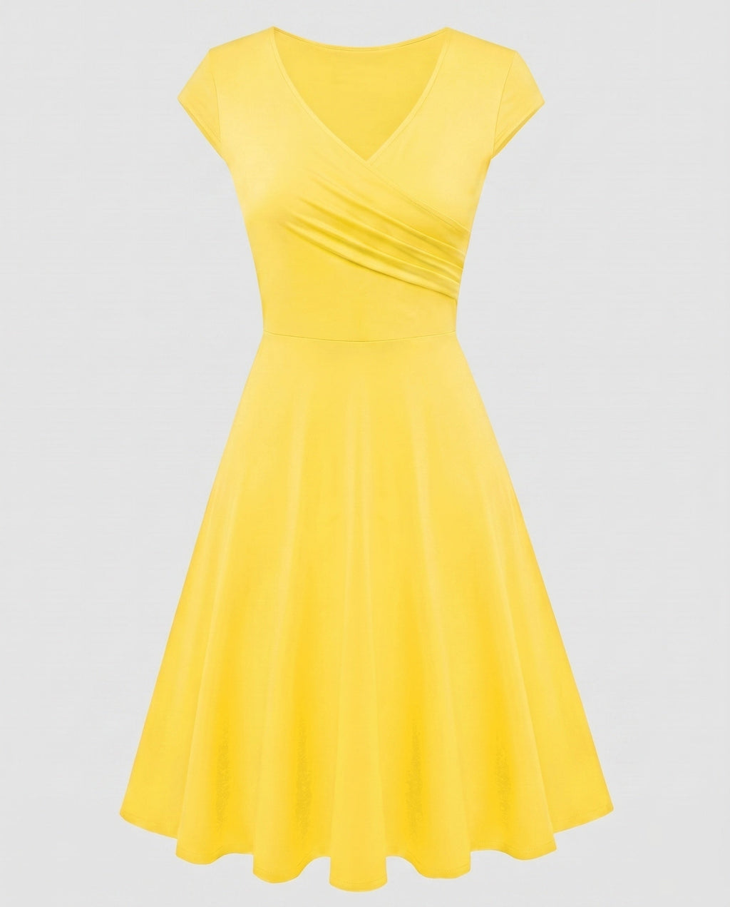 Women's A-Line Dress with Wrap Design and Pleats