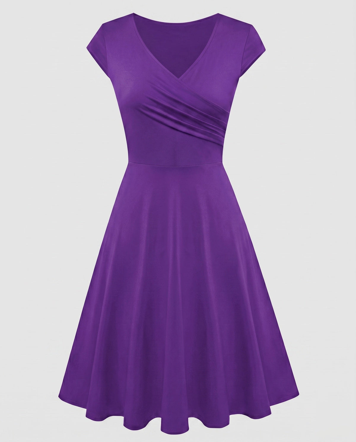 Women's A-Line Dress with Wrap Design and Pleats