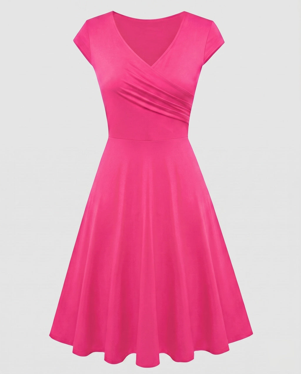 Women's A-Line Dress with Wrap Design and Pleats