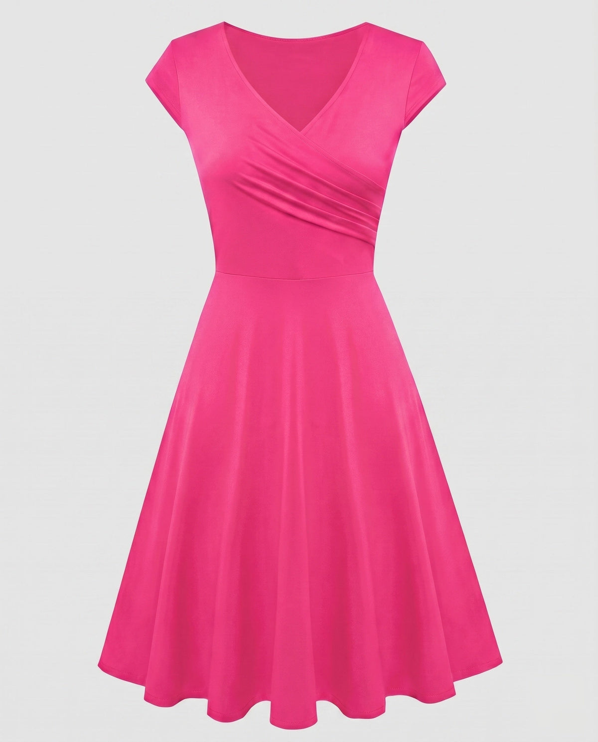 Women's A-Line Dress with Wrap Design and Pleats
