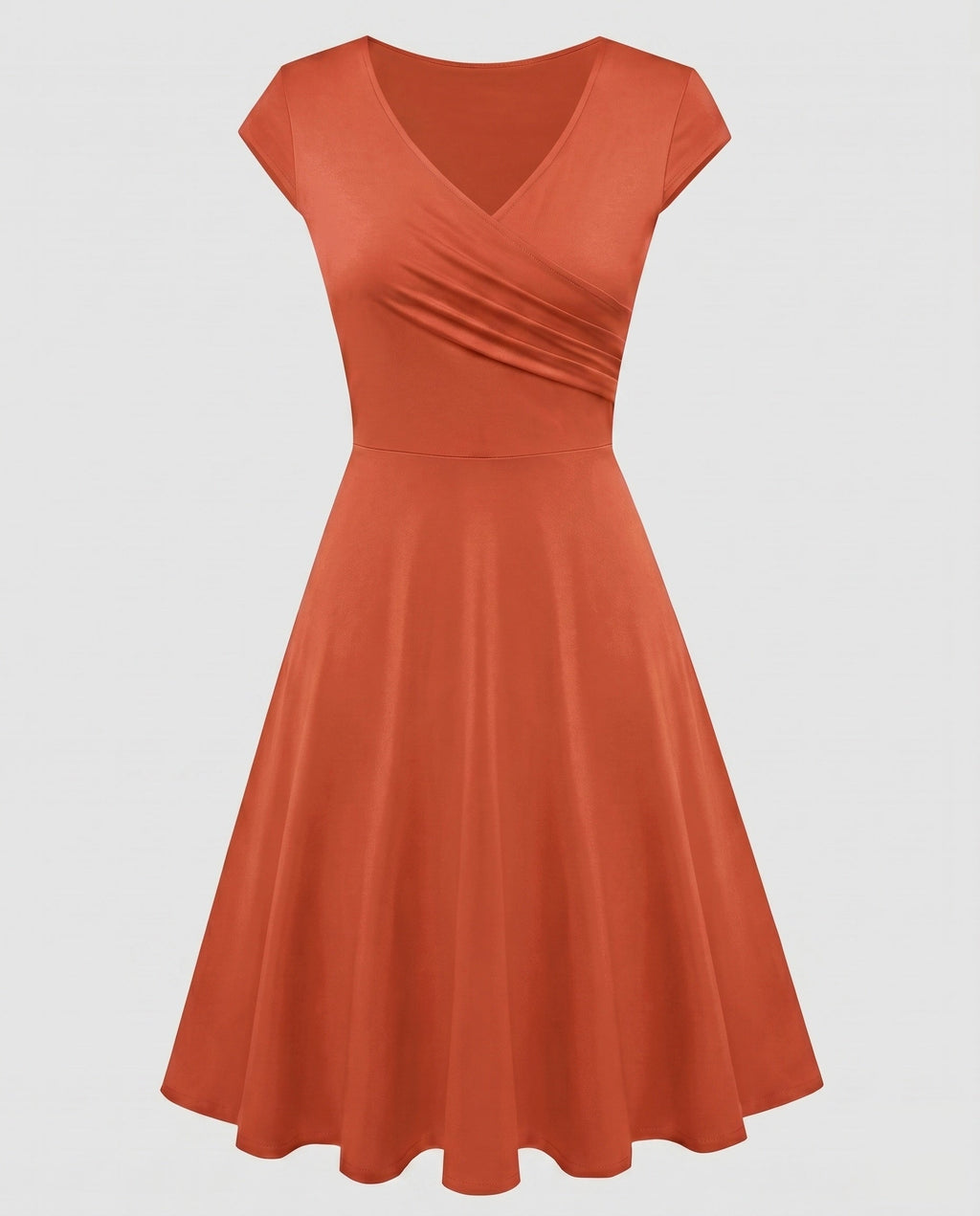 Women's A-Line Dress with Wrap Design and Pleats