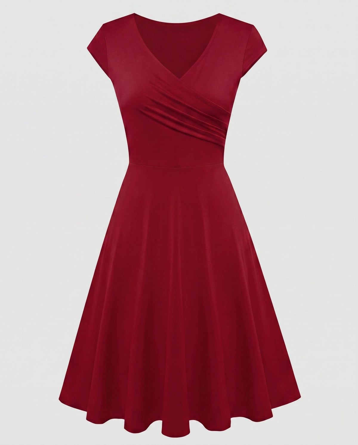 Women's A-Line Dress with Wrap Design and Pleats