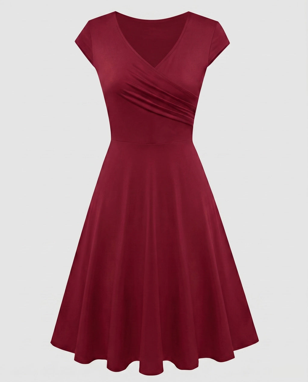 Women's A-Line Dress with Wrap Design and Pleats