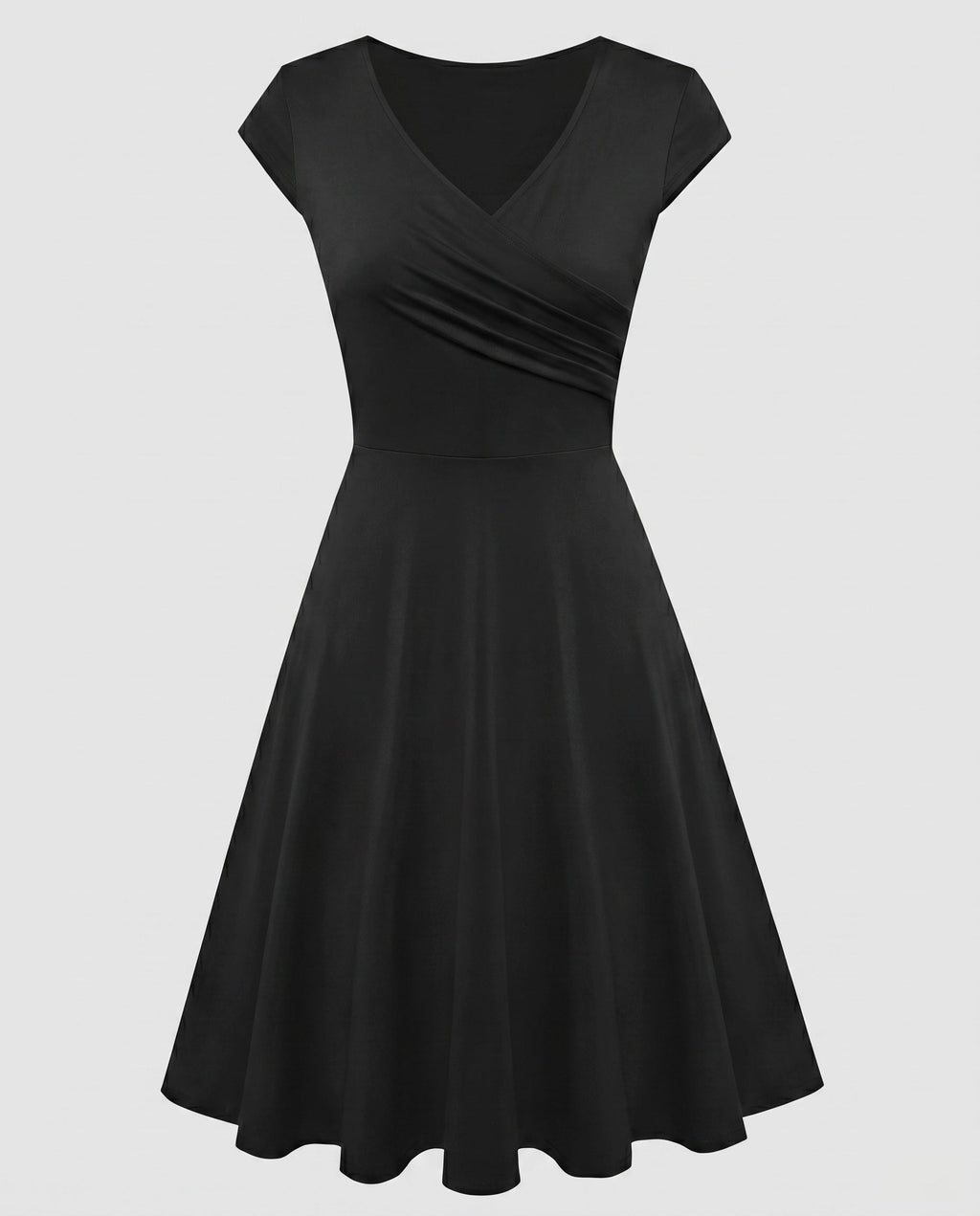 Women's A-Line Dress with Wrap Design and Pleats