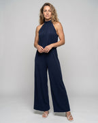 Women's Jumpsuit with High Collar and Wide Leg