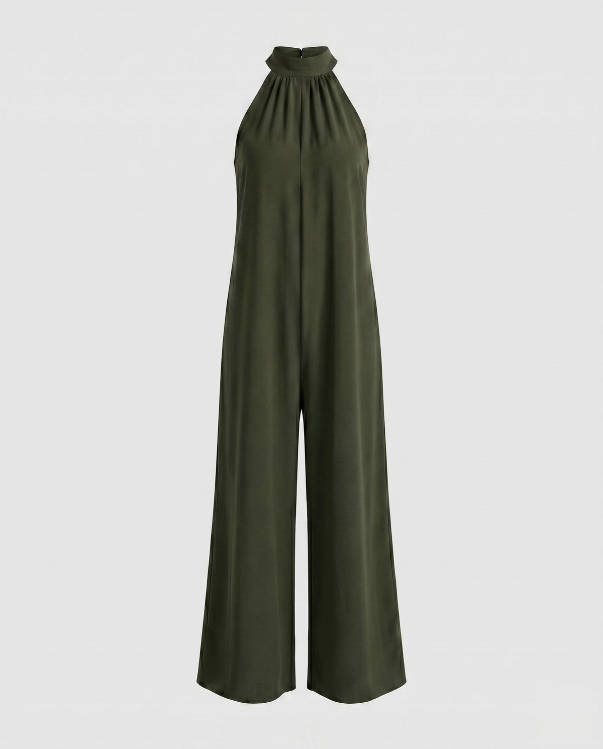Women's Jumpsuit with High Collar and Wide Leg