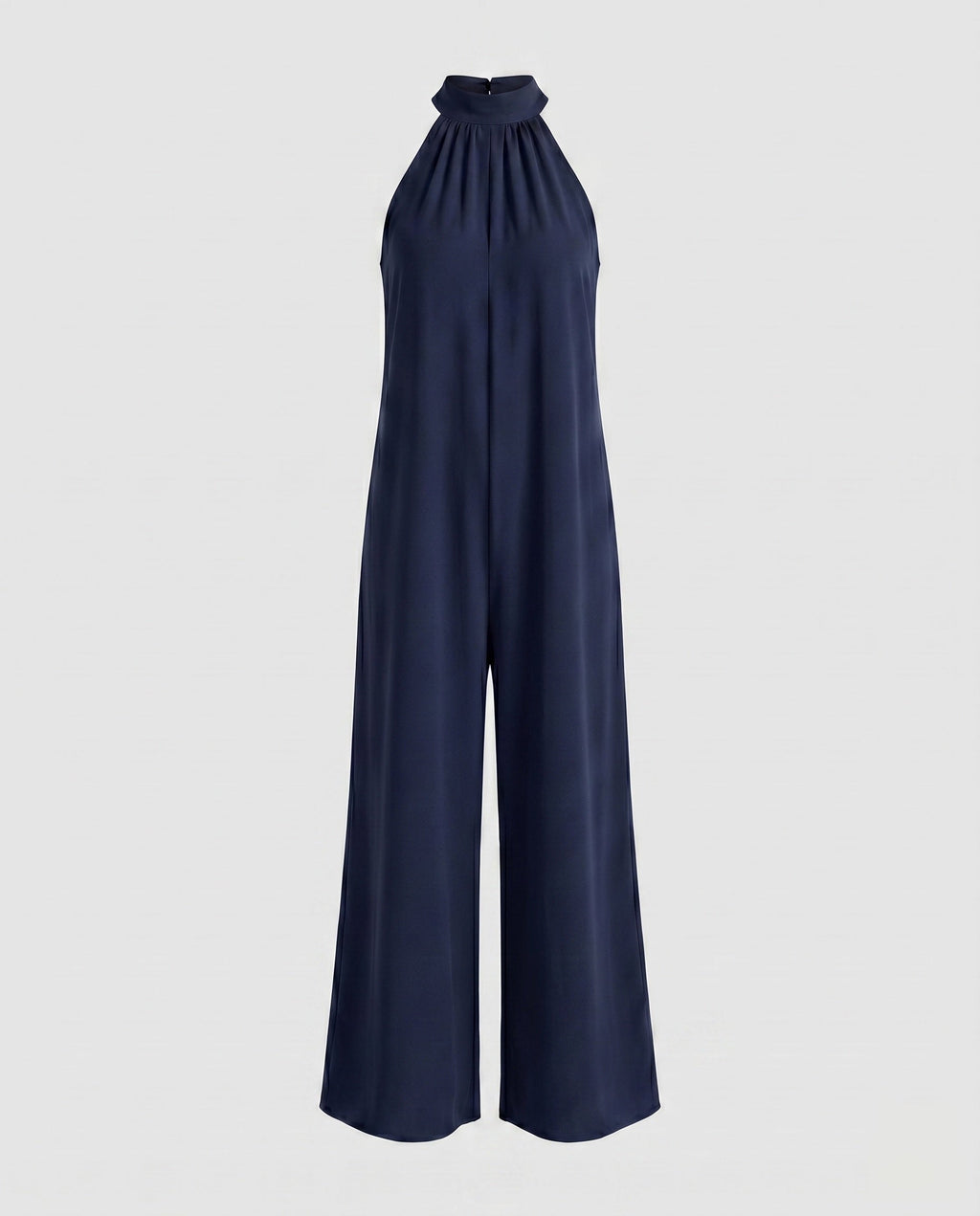 Women's Jumpsuit with High Collar and Wide Leg