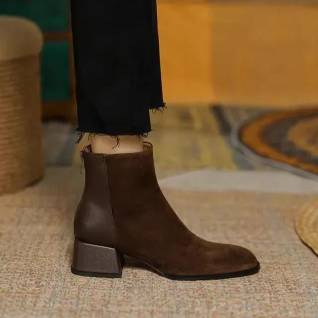 Ankle Boots with Non-Slip Sole and Zipper