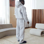 Cotton Tracksuit Hoodie & Straight Pants 2 Piece