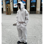 Cotton Tracksuit Hoodie & Straight Pants 2 Piece