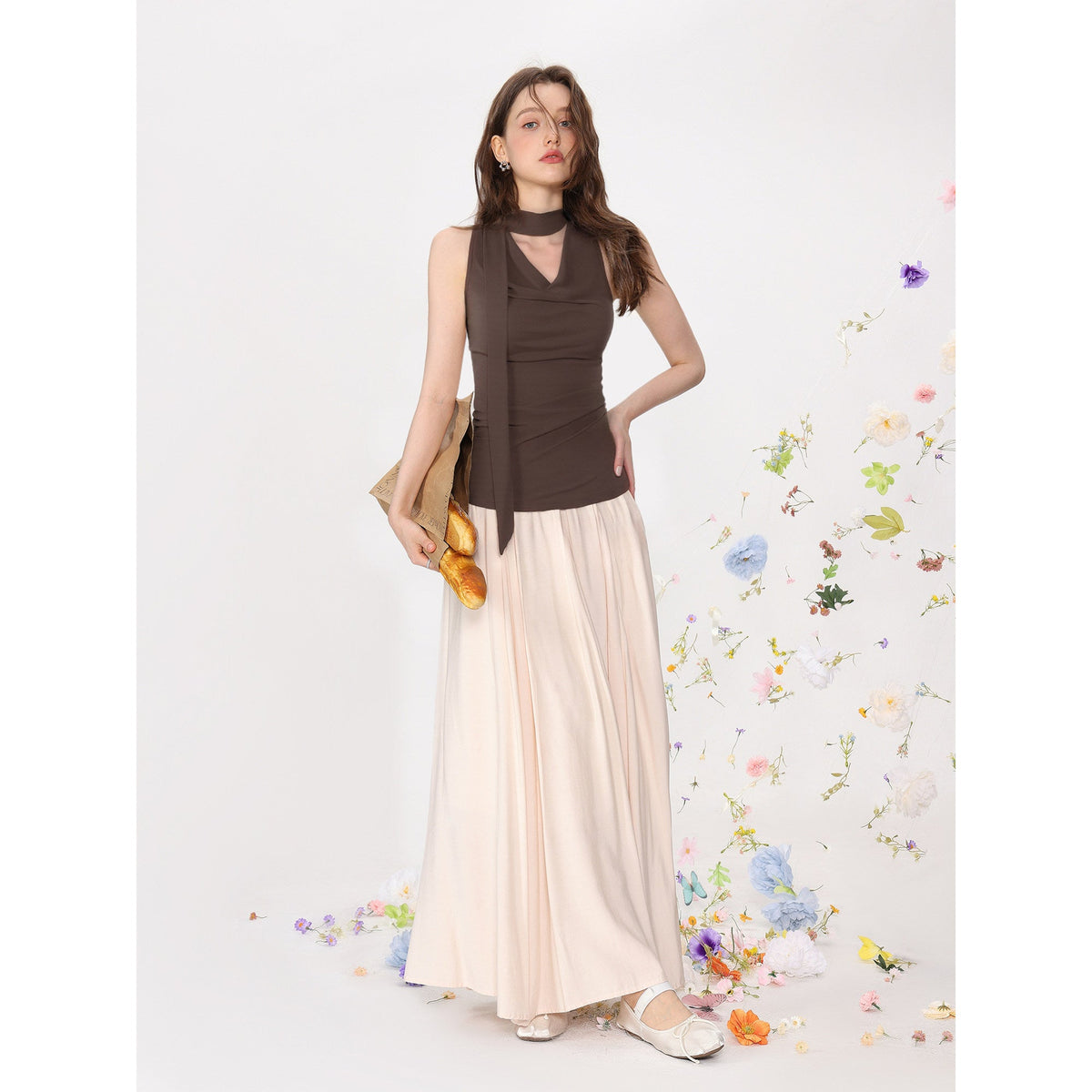Women's Sleeveless Modal Top with Cowl Neck