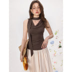 Women's Sleeveless Modal Top with Cowl Neck