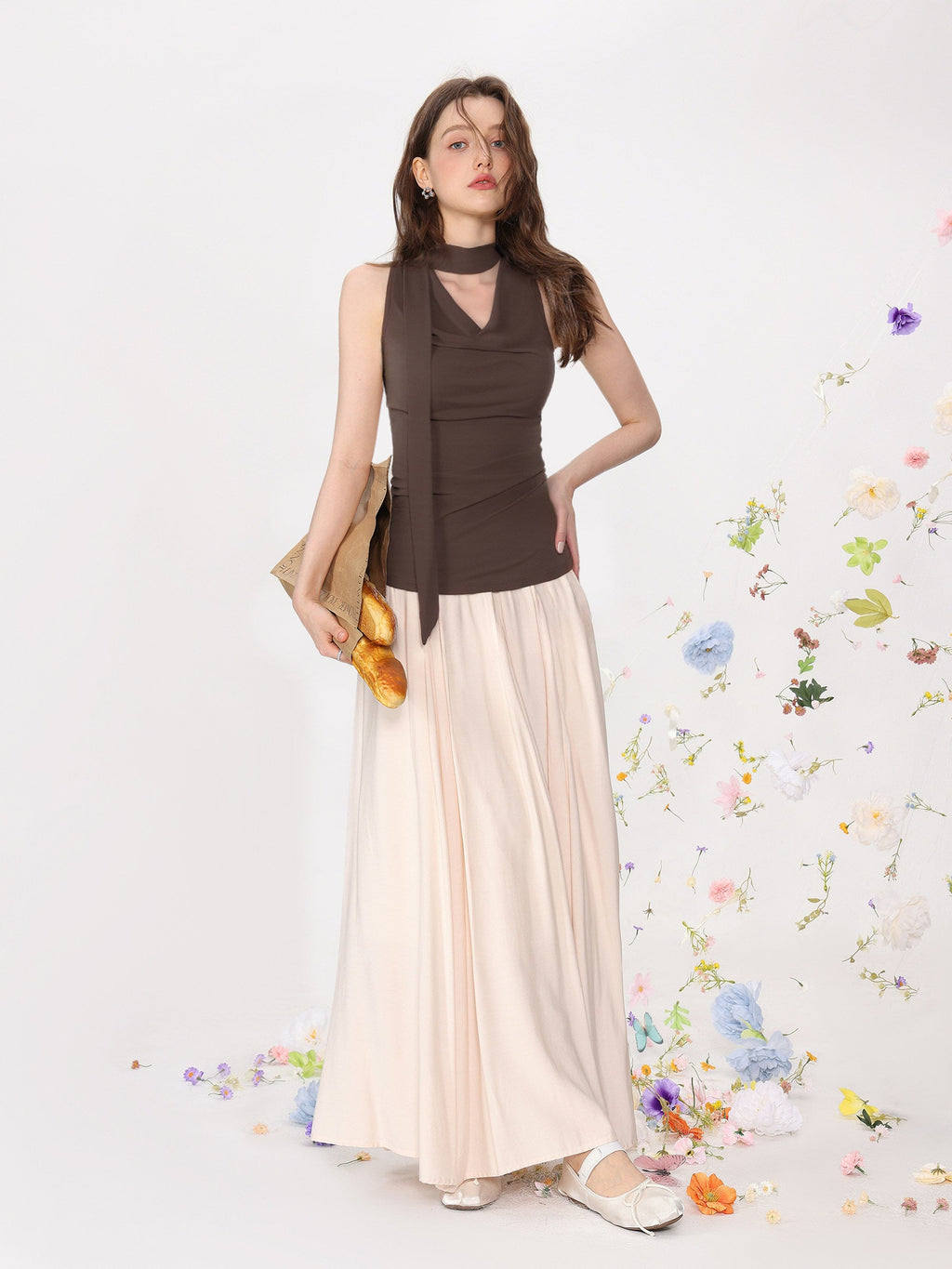 Women's Sleeveless Modal Top with Cowl Neck