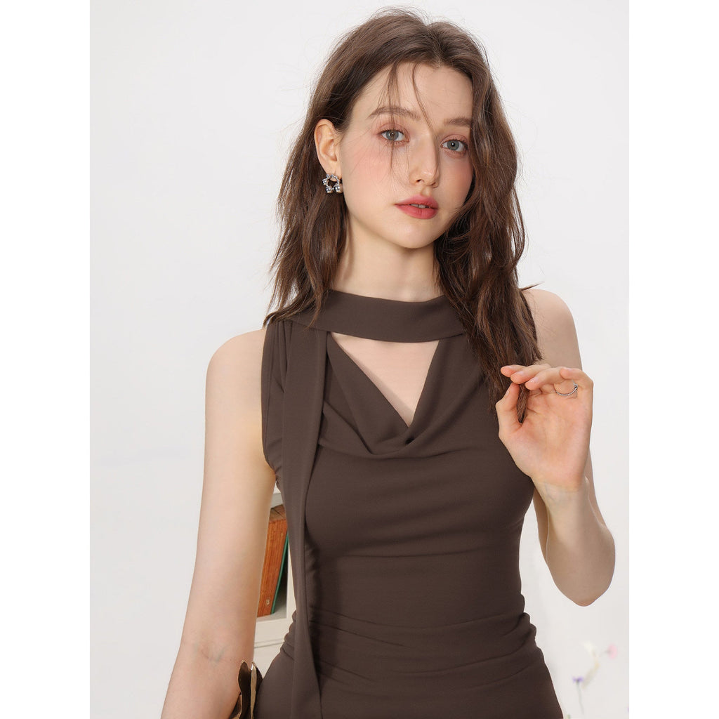 Women's Sleeveless Modal Top with Cowl Neck