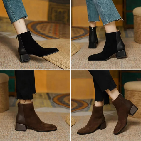 Ankle Boots with Non-Slip Sole and Zipper