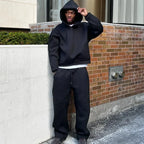 Cotton Tracksuit Hoodie & Straight Pants 2 Piece