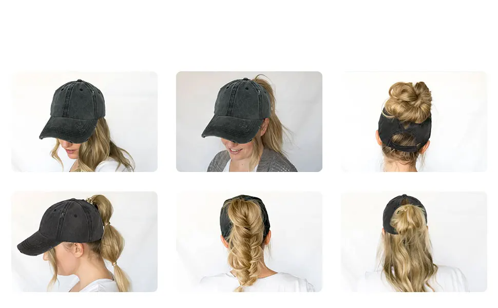 Ponytail Baseball Cap with Breathable Comfort and UV Protection