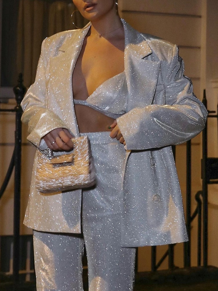 Amelia 3-Piece Glitter Suit Set