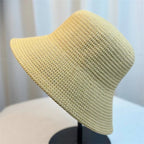 Women's Korean-style braided straw bucket hat